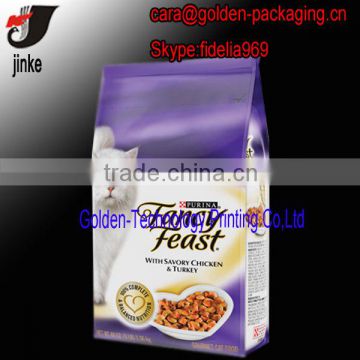 Side gusset pet food packing