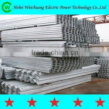 High quality customized galvanized steel pole/cross arm/U channel steel for 11KV 33KV tower