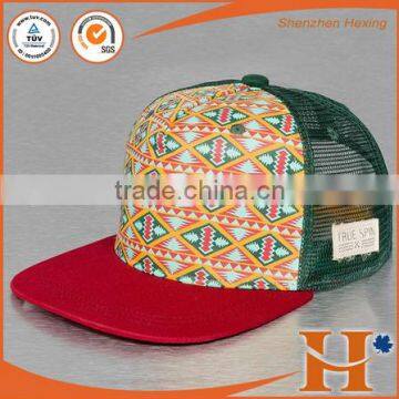 Fancy flat bill snapback trucker mesh cap promotional trucker mesh cap