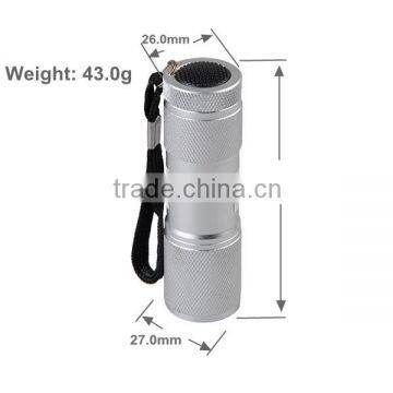 9 LED Energy Saving Lamp Argyle Flashlight Torch Silver photo-3