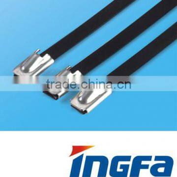 SS304/316 pvc coated metal cable tie length from 150mm to 1000mm