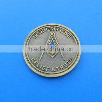 brass masonic eagle coin