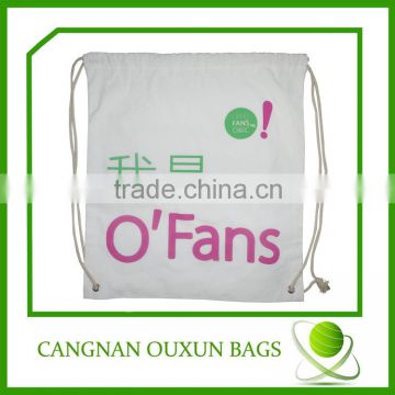 Manufactured plain canvas drawstring bag