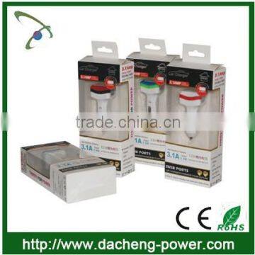 2015 Newly Design Portable Dual Usb Car Charger Wholesale Hotly 5V 2.1A