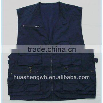 work wear sleeveless multi-pocket jacket men