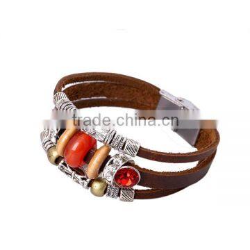 Popular Women Fashion Jewelry Leather Bracelet, Chinese Anchor Bracelet