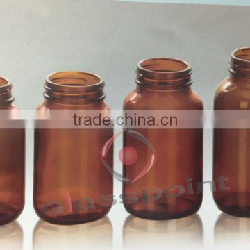 Amber glass bottles, wide mouth GPI400, Wide mouth amber glass, glass jar for healthy care foods