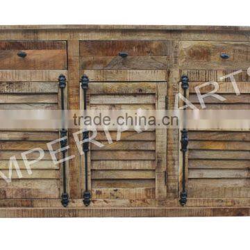 INDIAN MANGO WOOD FURNITURE WOOD SIDE BOARD WITH 3 DRAWER