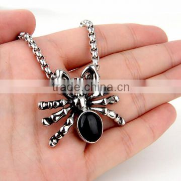 Fashion unisex's customized zircon paved spider stainless steel pendant