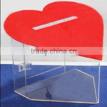 Clear Plexiglass Donation Box,Square Perspex Donation Box,Lucite PMMA Coin Box