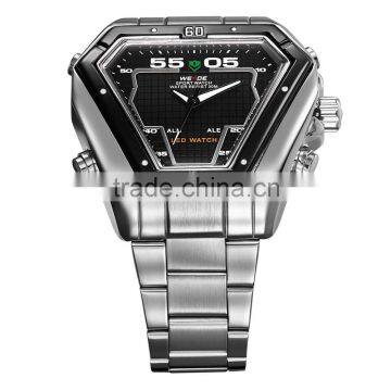 2015 China Suppiler Stainless Steel Triangel Design Black Dial LED Christmas Promotion Gift Wristwatch(WEIDE-WH1102) photo-2