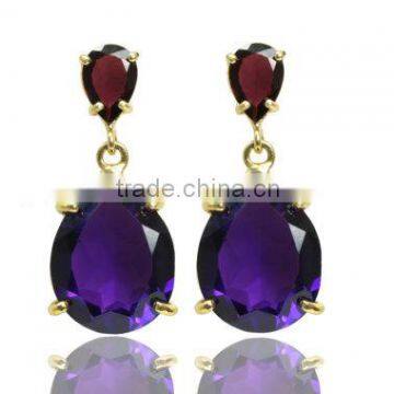 The Gopali Jeweller 925 Garnet Stud Earrings amethyst Hydro Silver Garnet Stud Earrings/Garnet Jewellery/Garnet