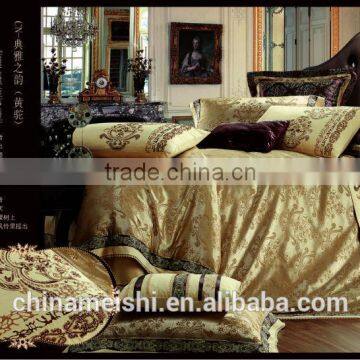 Made in China luxury silk duvet cover set camel jaquard bedding set