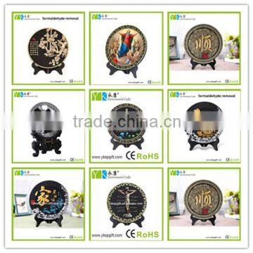 China good quality Plate Shape activated carbon home decoration,carving craft gift,custom souvenir