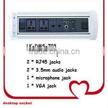 rectangle motorized multi-jacks desktop socket
