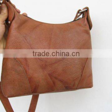 vegetable tanned leather small hobo bag