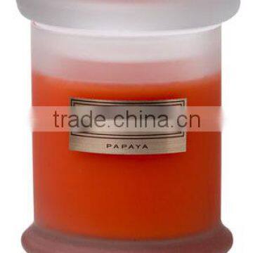 ground glass bottle with cover orange candle