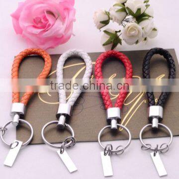 >>>New Fashion Men Key Candy Colors Faux Leather Silver Plated Leather Key Chain/ photo-4