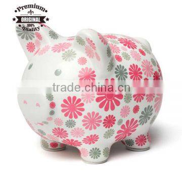 custom colorful decal ceramic large size piggy bank