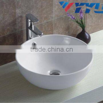 ceramic bathroom art basin round shape single hole white clear hot sale wc art basin YB001