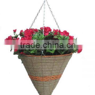 Resin Wicker planter - Wicker hanging basket - Wicker hanging flower pot