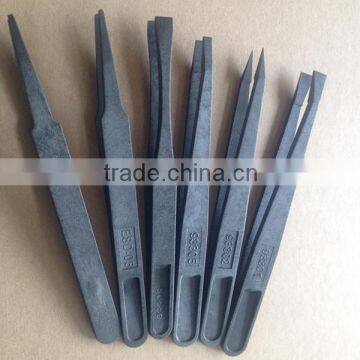 High Quality Cleanroom Black Plastic Conductive Tweezer