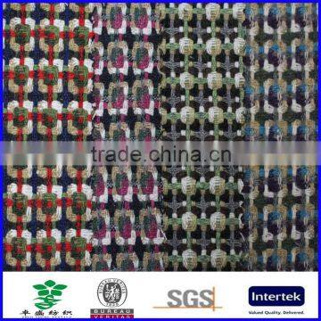 Fall Winter Yarn Dyed Knit Plaid Blend Acryilic Polyester Wool Fabric Wholesale photo-2