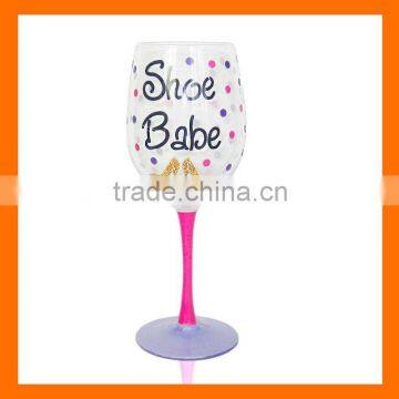 Hand-painted wine glass,decorative wine glass,drinking glass