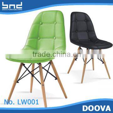 PU leather restaurant leather chairs with wood legs