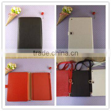 multifunction genuine leather case for ipad hangbag wholesale with stand function