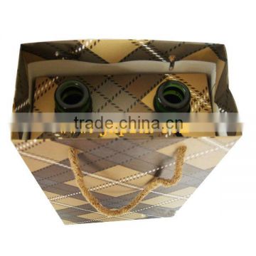 paper wine packaging bag with rope handle