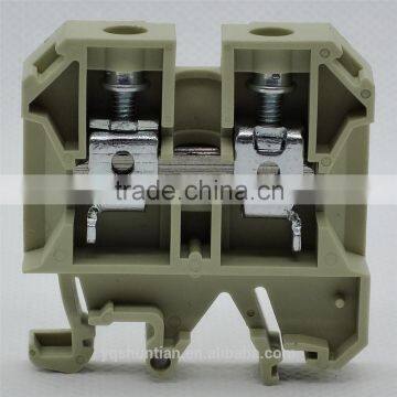 SAK16 Screw Din Rail Mount Double Deck Papepp Terminal Block connector  Hottest 600V Beige