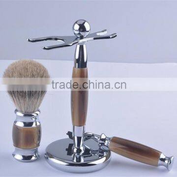 Private Label Men's Shaving Brush Pure Badger Hair Beard Brush Set