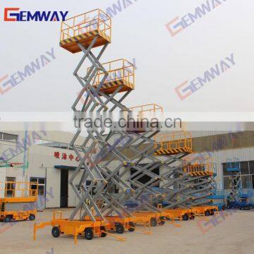 12m Hot sale warehouse mobile economy scissor lift