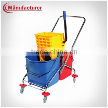 60L Supermarket Recycled Plastic mop Double Bucket with Wringer