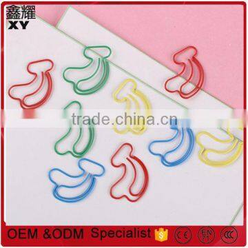 Good Quality Promotional gifts custom fancy colorful fruit banana shape paper clips