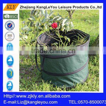 Hot sell 600D Polyester Pop Up Camp Trash Can Garden Bag garden Waste Bins product with handle