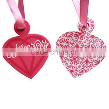 Heart shape paper hang tag for Garment