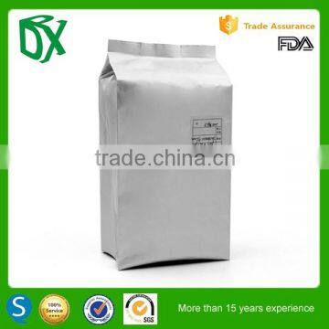 food grade silver matt surface coffee bag with valve foil coffee pouch