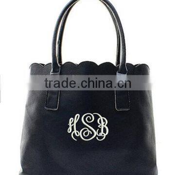 Low MOQ Wholesale PU leather scalloped shoulder bag