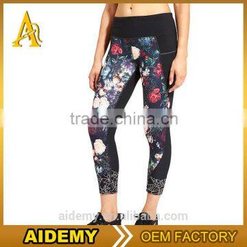 Mid-calf length sublimated sexy women capris pants fitness capri legging