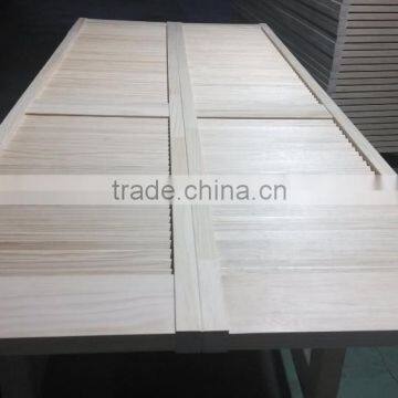 FSC Certificated Interior Wood Shutter Door, White Primer Pine Louver Shutter Door photo-5