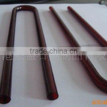 ruby quartz tube, dark red quartz glass tube