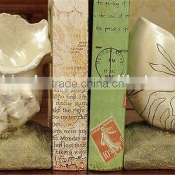 white seashell cute resin bookend for bookroom
