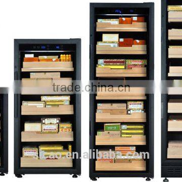 double layers LOW-E(UV protected) glass door Black Wooden Cigar Cellar