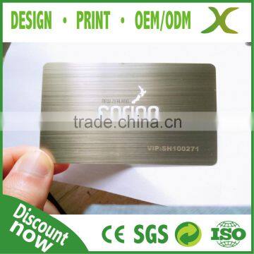 304 Stainless Steel metal membership card/ business card metal cut/ Brush Golden Metal card