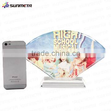 Fancy Crystal Novelty Business Gift Fan Shaped Crystal Cube Photo Frame photo-2