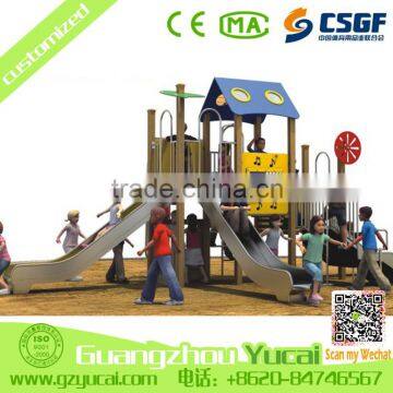 hot sale wooden kids outdoor playground child stainless steel slide