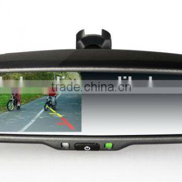 4.3" dimming rearview mirror with compass and temperature, 2 AV inputs