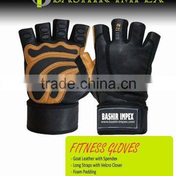 QUALITY LEATHER WEIGHTLIFTING GLOVES WITH GEL PADDING